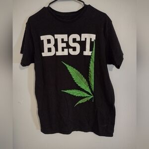 SPENCERS Best Weed Shirt Size Medium Color Black and White and Green